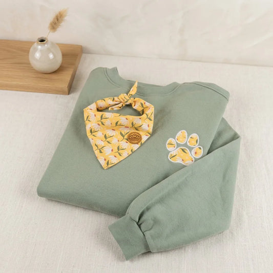 Personalized Dog Bandana With Matching Paw Print Sweatshirt - EverLee Creations