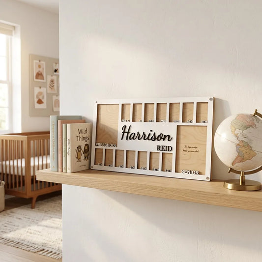 School Years Photo Frame, K-12 Photo Display Frame, Kids School Picture Frame, Back to School Gift, Classroom Memory Frame