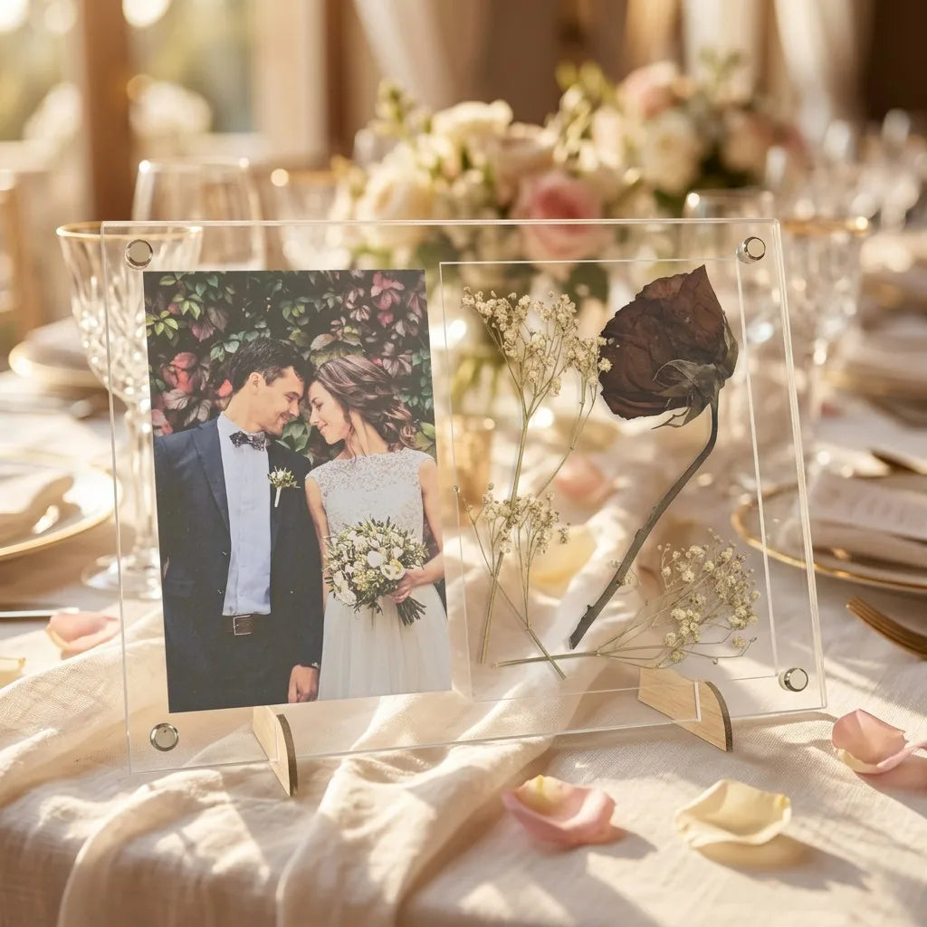 Wedding Picture Frame - Add Your Own Pressed Flowers - EverLee Creations