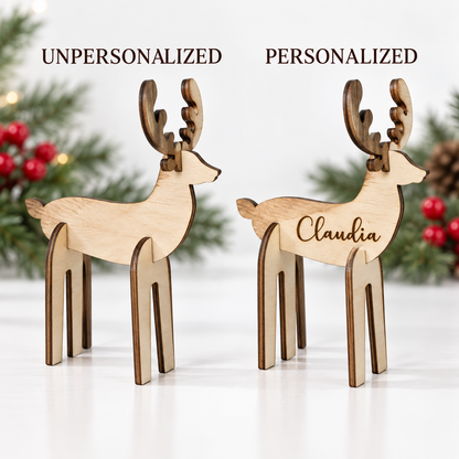 Mini Reindeer 3D Puzzle – Personalized Christmas Decor