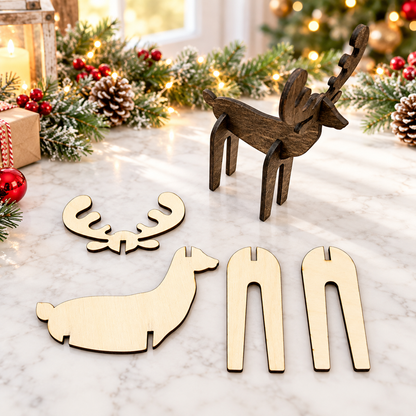 Mini Reindeer 3D Puzzle – Personalized Christmas Decor