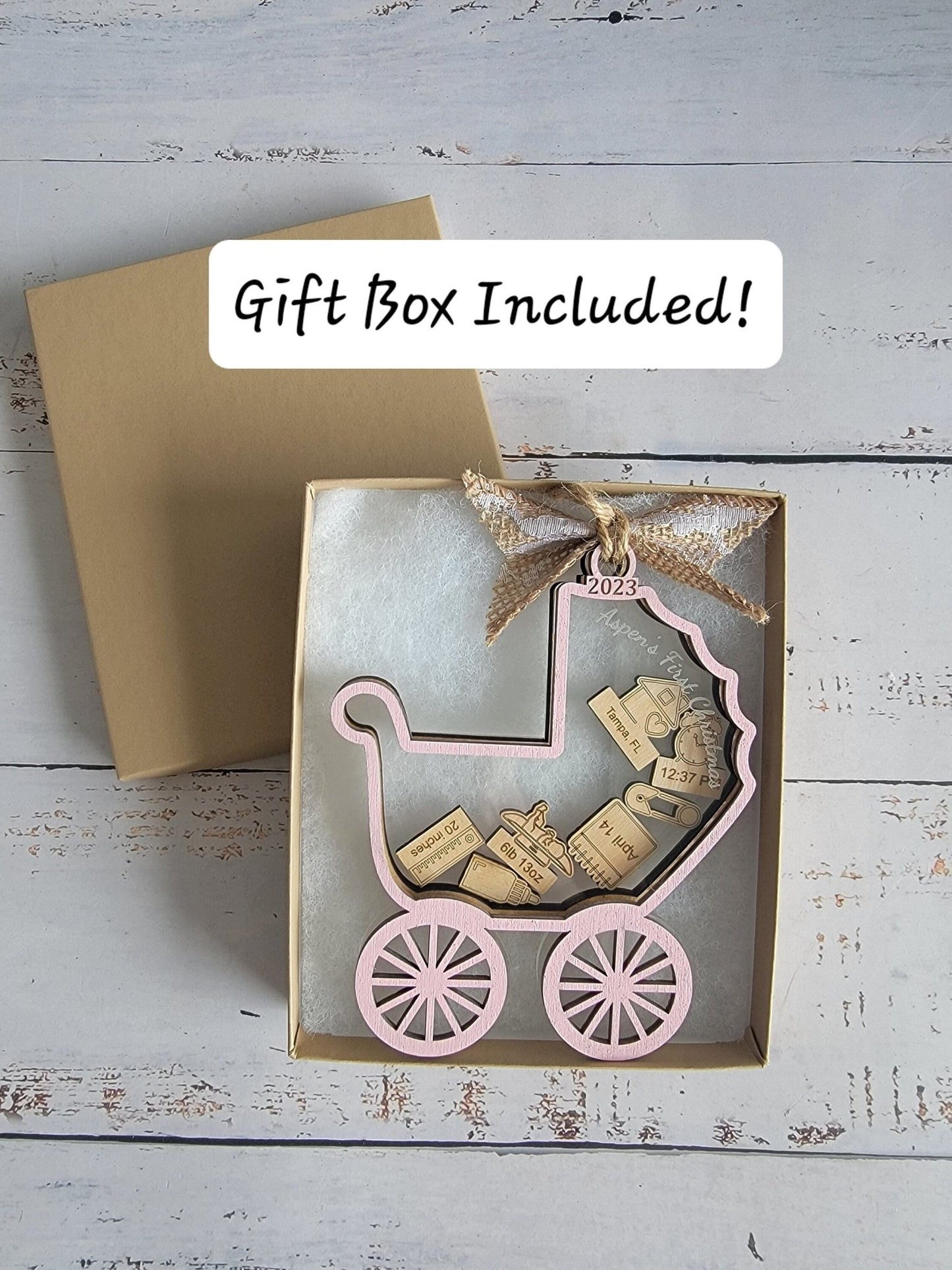 Baby's First Christmas Ornament Baby Carriage Edition - EverLee Creations