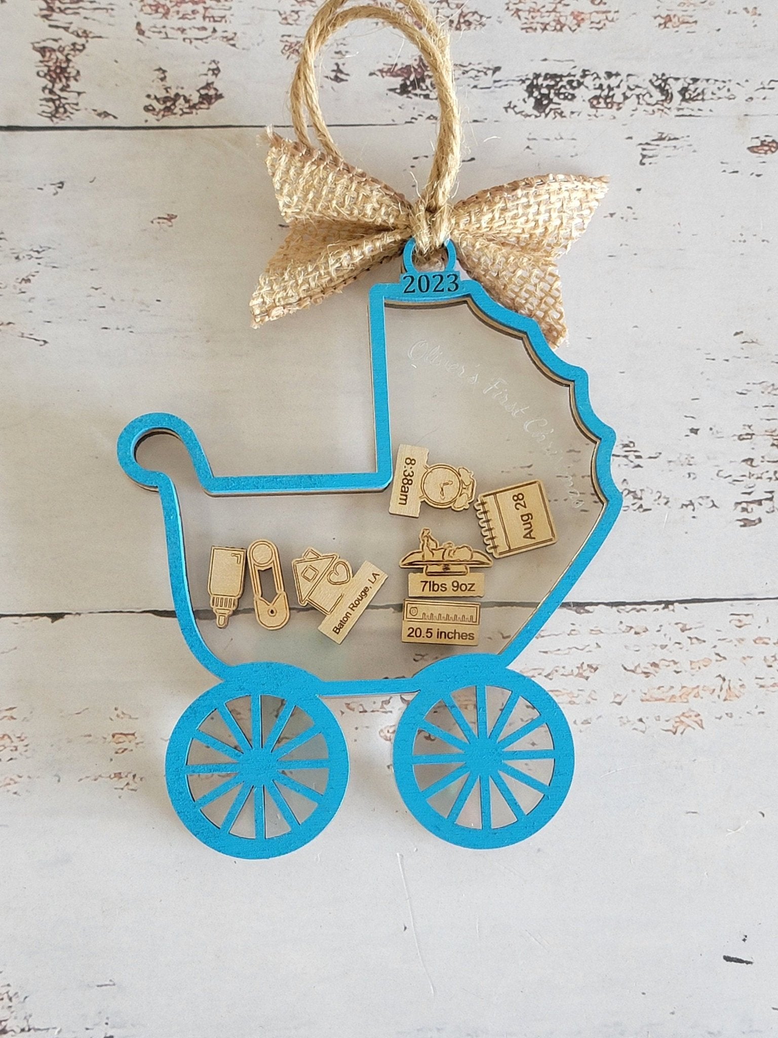 Baby's First Christmas Ornament Baby Carriage Edition - EverLee Creations