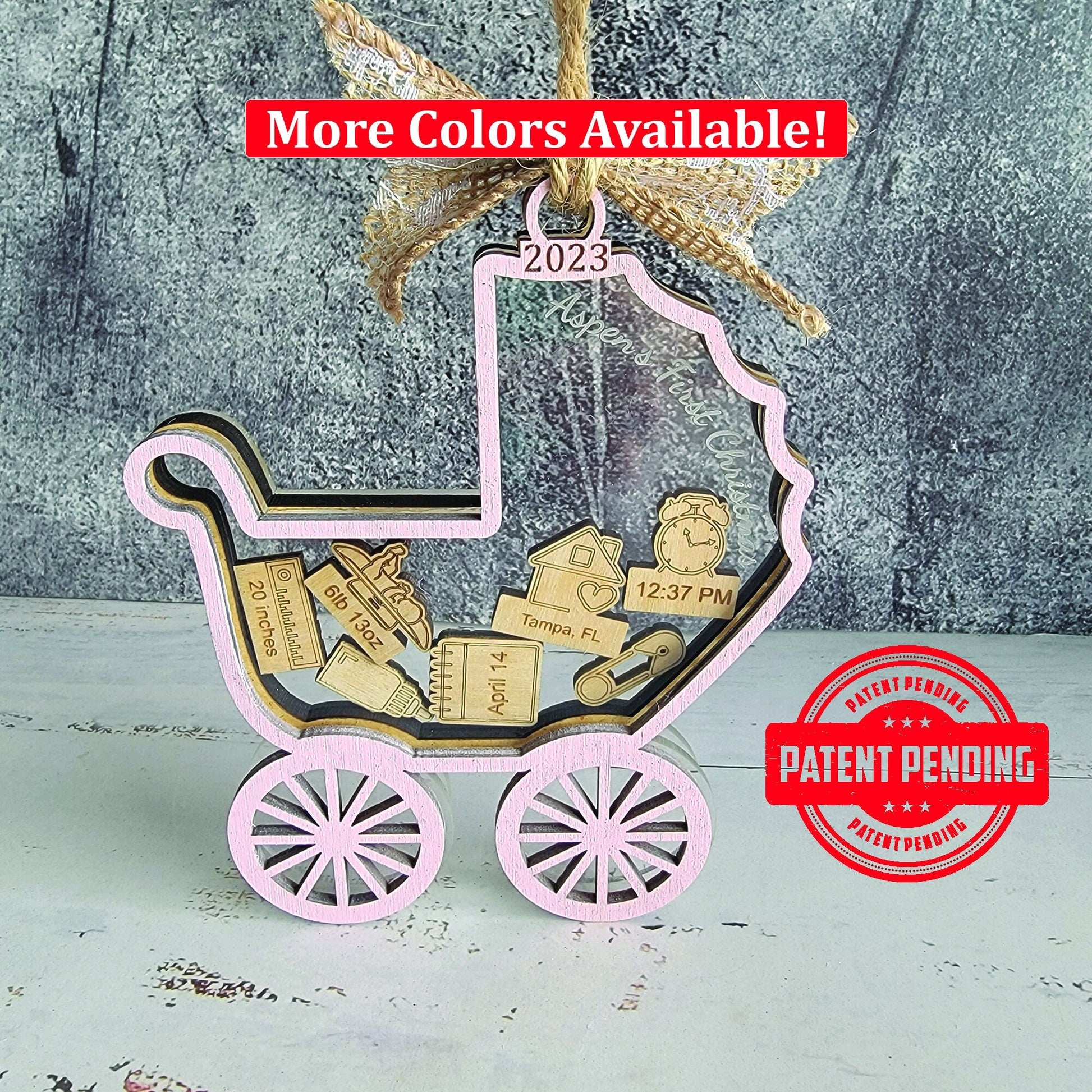 Baby's First Christmas Ornament Baby Carriage Edition - EverLee Creations