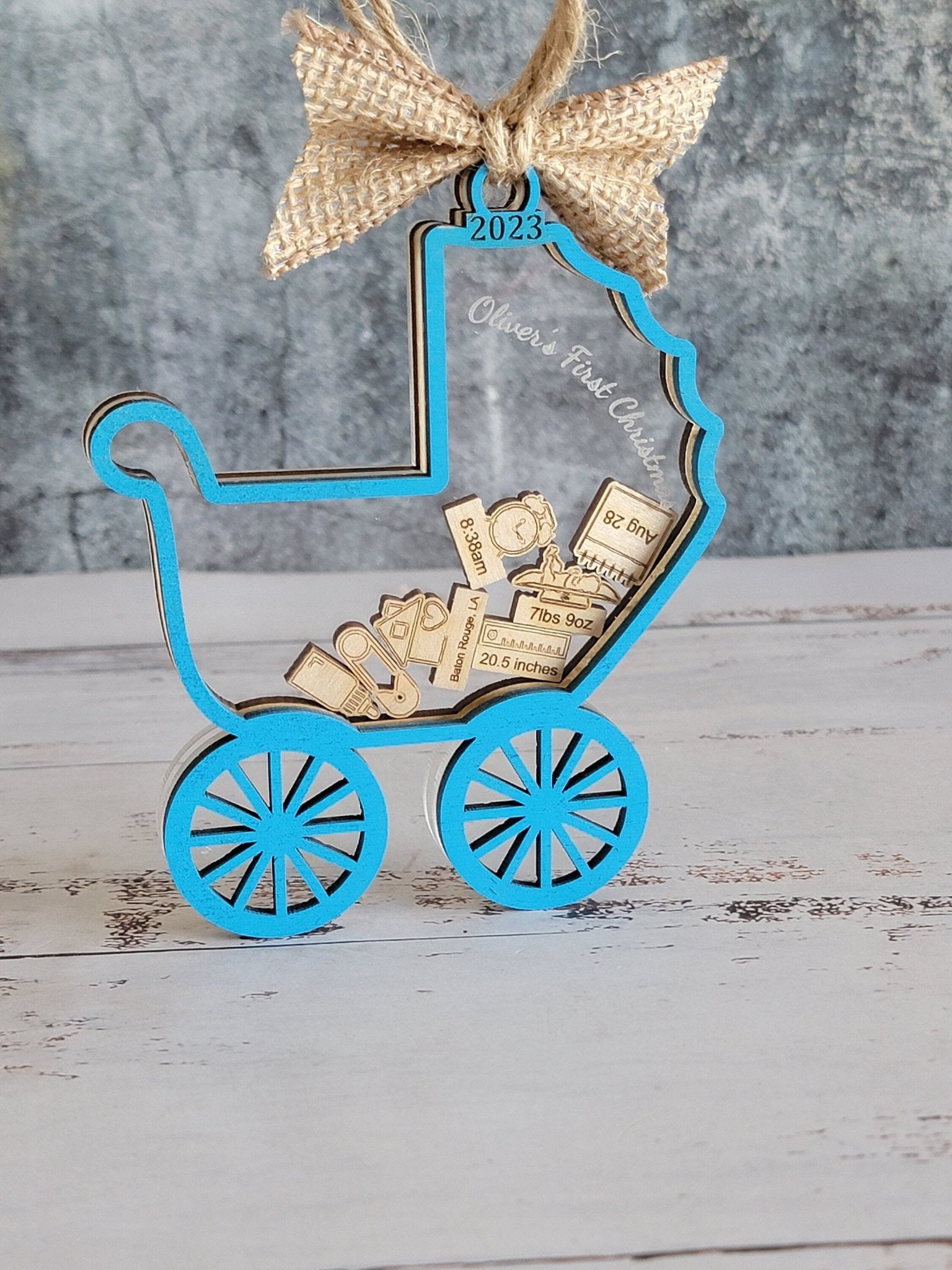 Baby's First Christmas Ornament Baby Carriage Edition - EverLee Creations