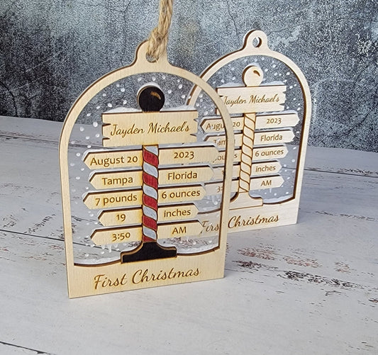 Baby's First Christmas Ornament North Pole Edition - EverLee Creations