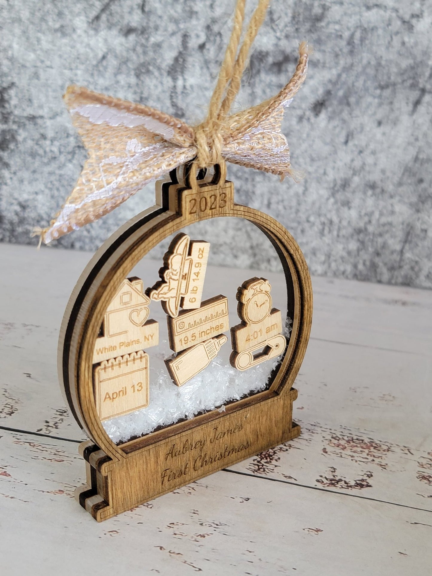 Baby's First Christmas Ornament Snow Globe Edition - EverLee Creations