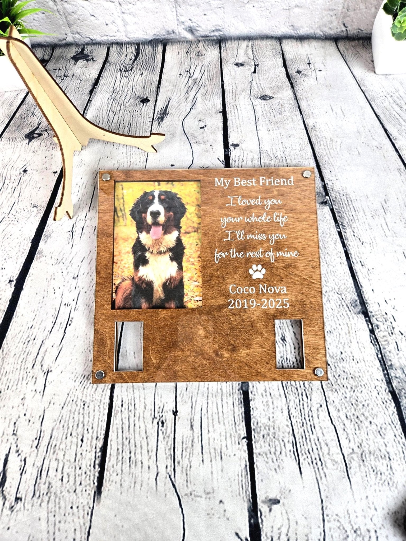 Custom Dog Memorial Frame with Collar Holder - EverLee Creations