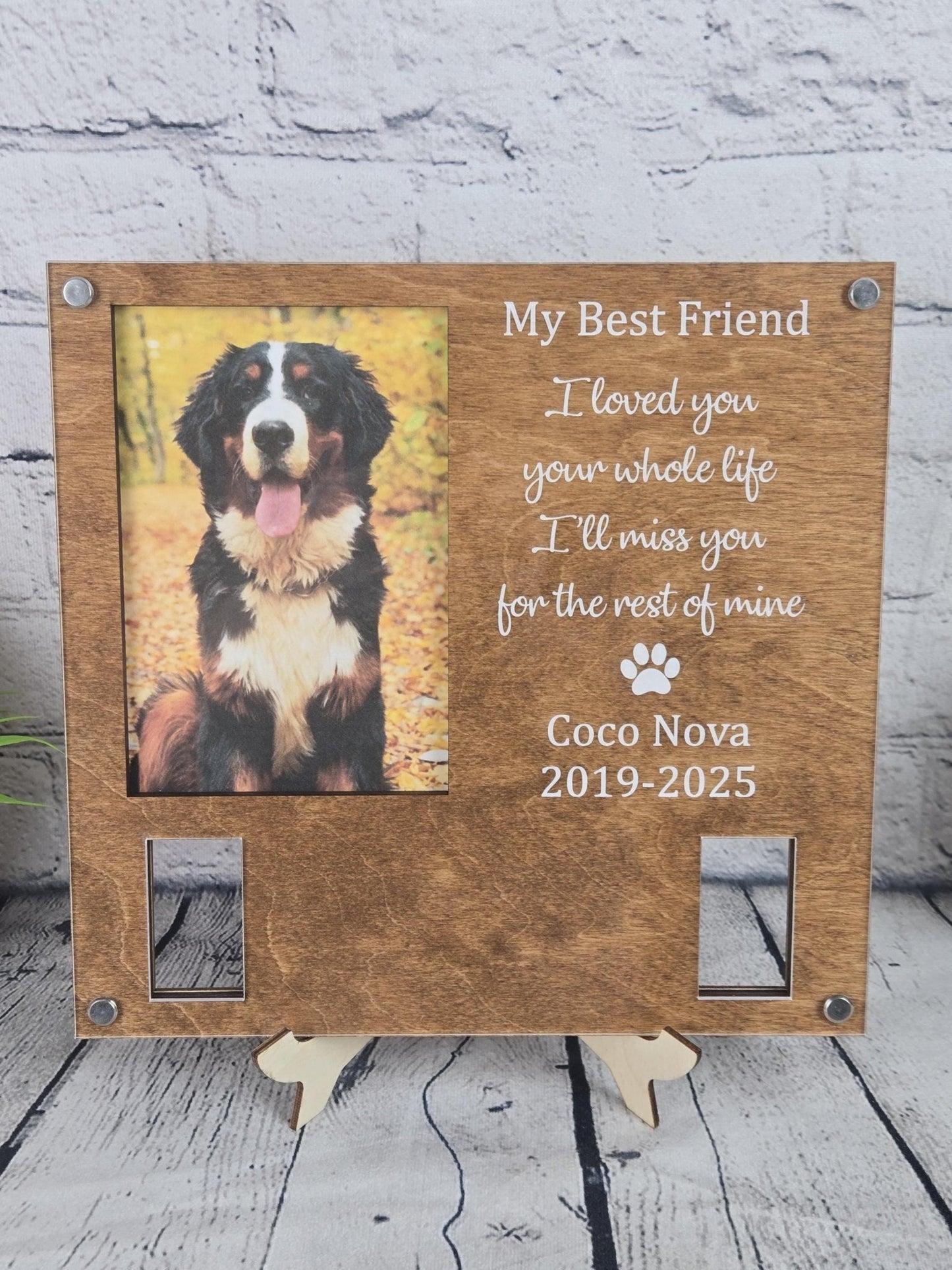 Custom Dog Memorial Frame with Collar Holder - EverLee Creations