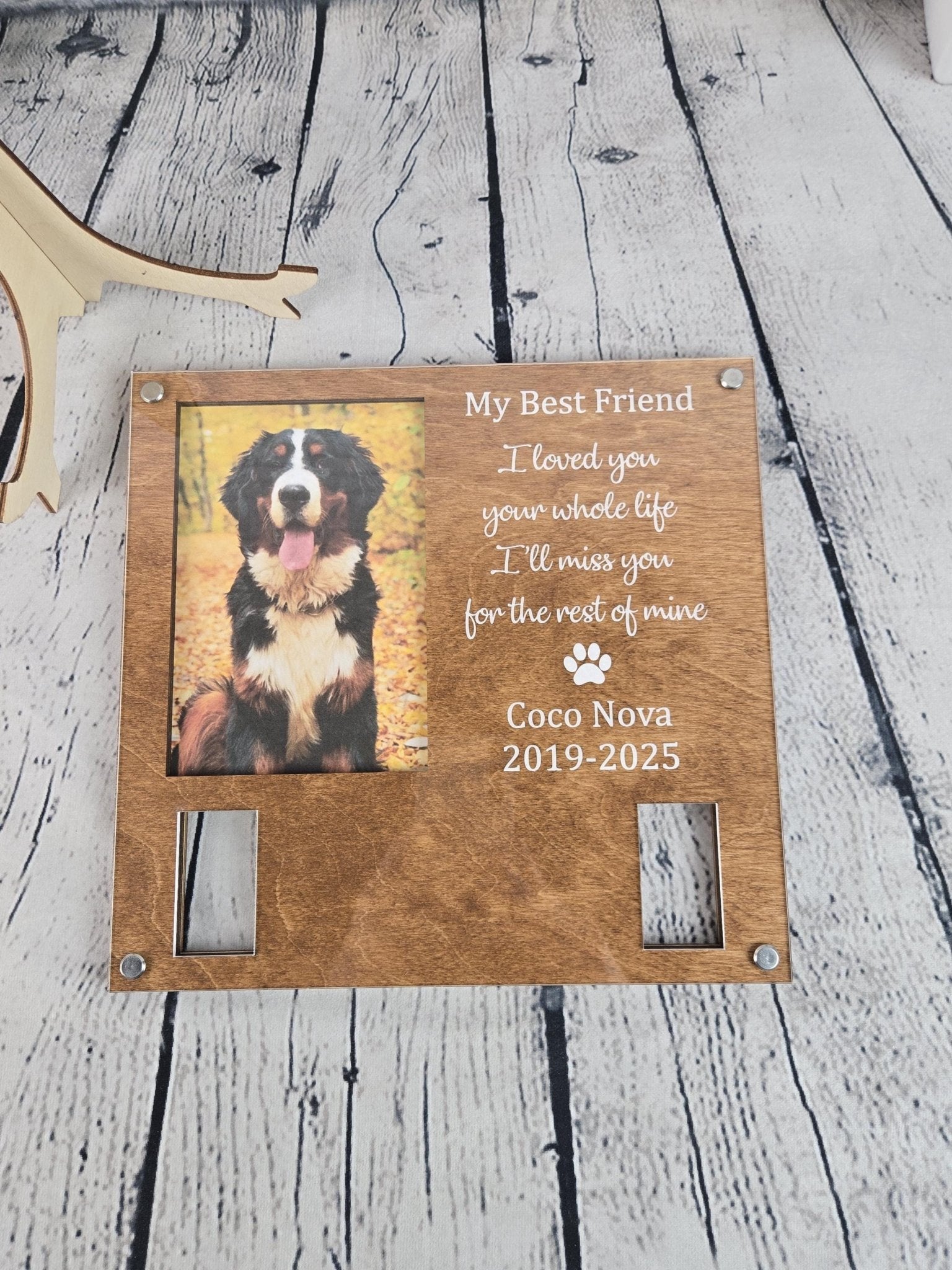 Custom Dog Memorial Frame with Collar Holder - EverLee Creations