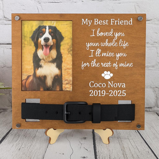 Custom Dog Memorial Frame with Collar Holder - EverLee Creations