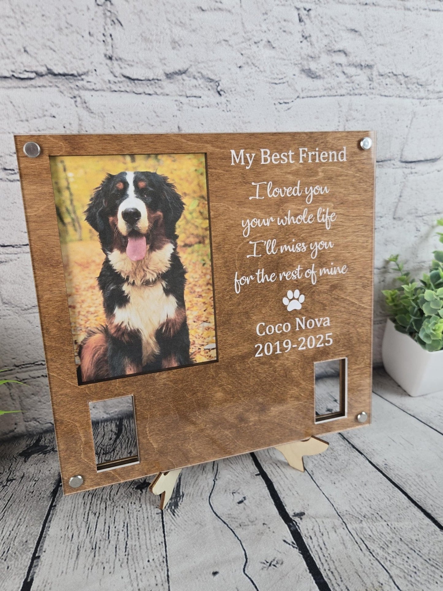 Custom Dog Memorial Frame with Collar Holder - EverLee Creations