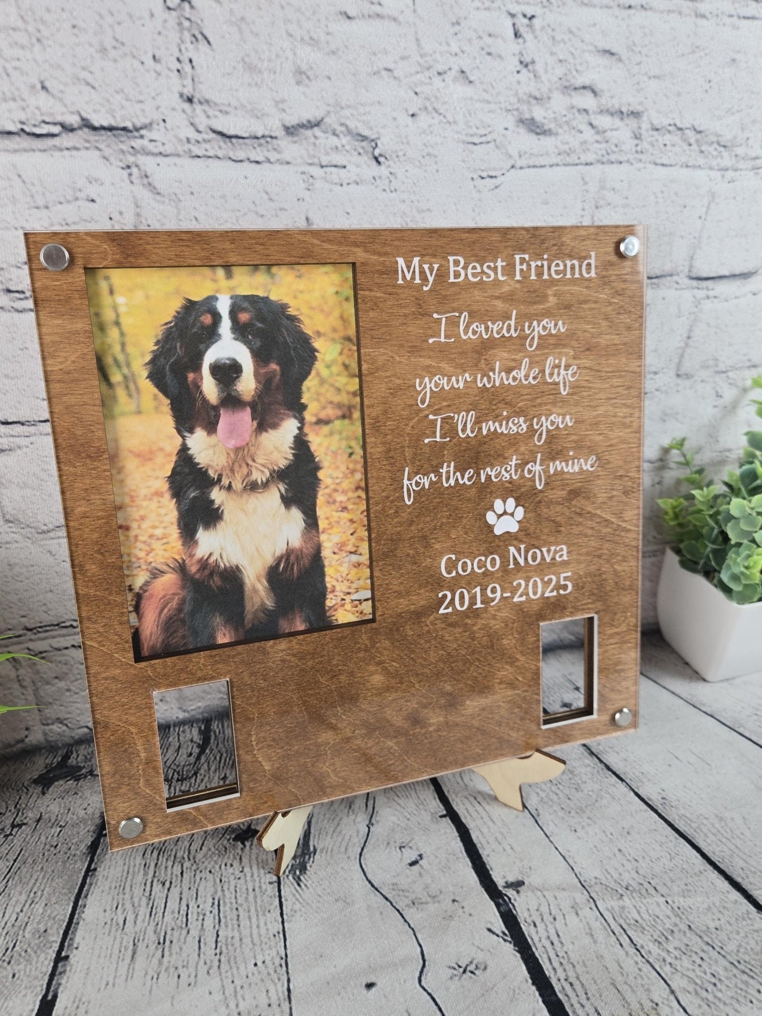 Custom Dog Memorial Frame with Collar Holder - EverLee Creations