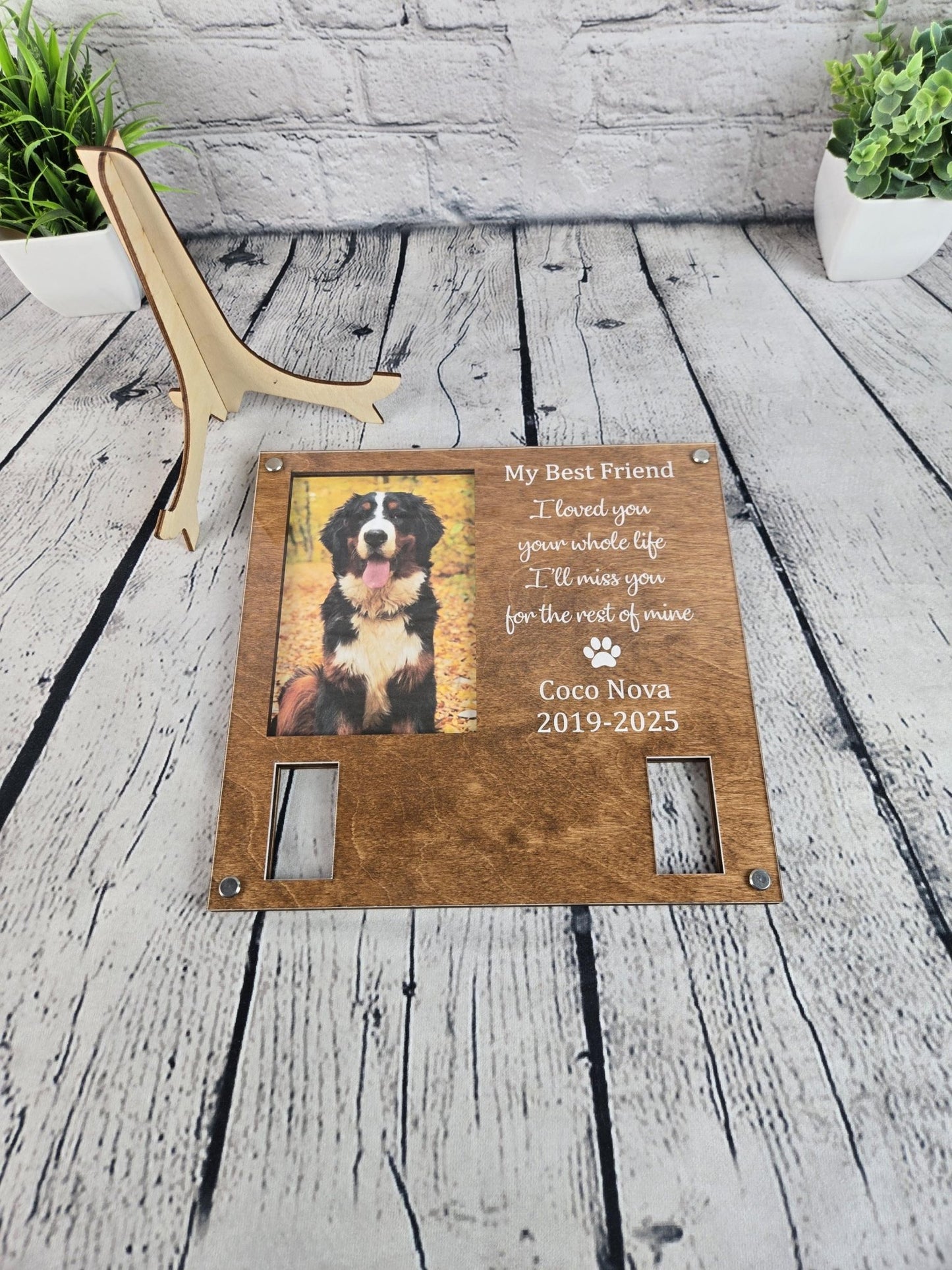 Custom Dog Memorial Frame with Collar Holder - EverLee Creations
