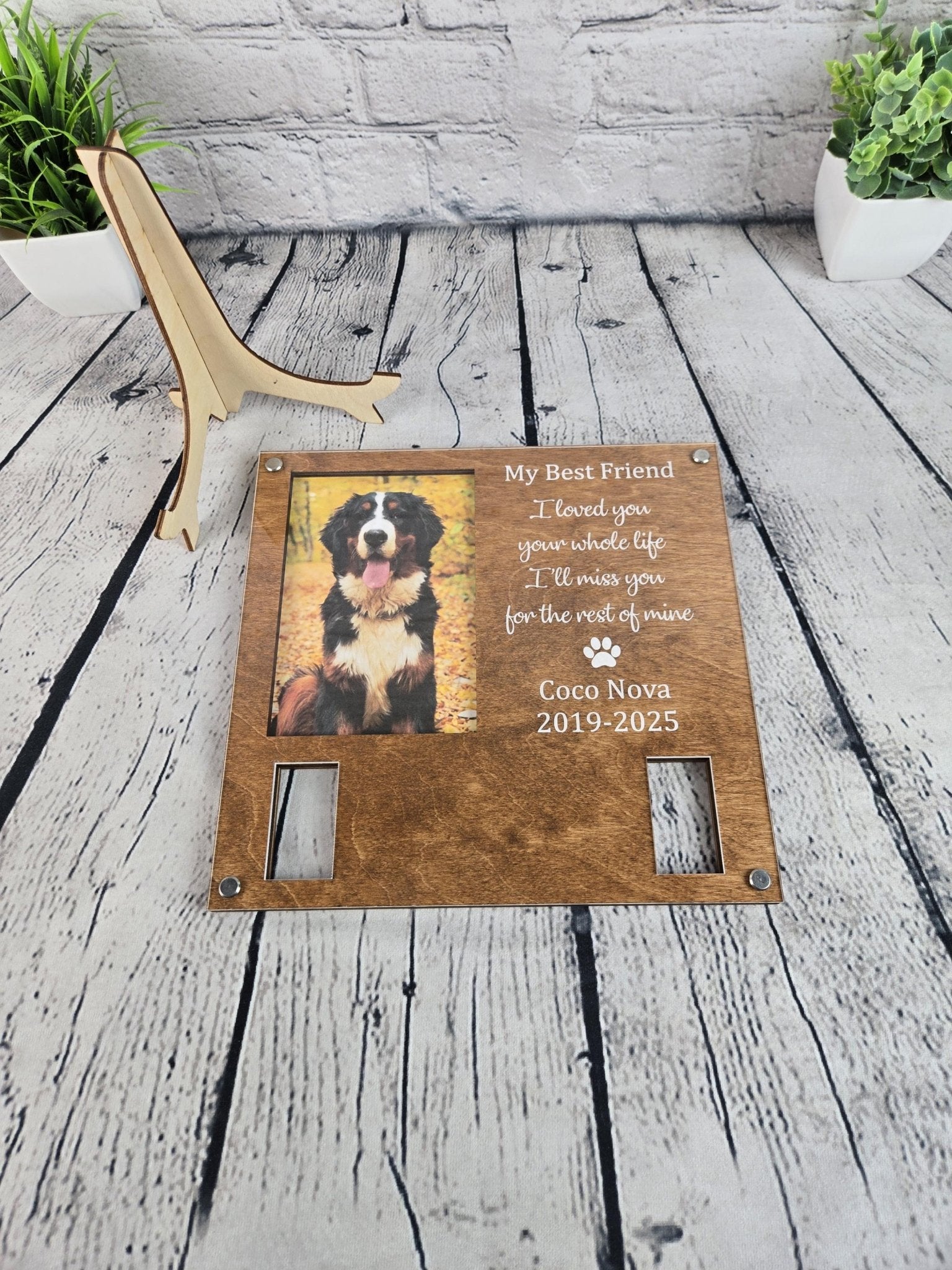 Custom Dog Memorial Frame with Collar Holder - EverLee Creations