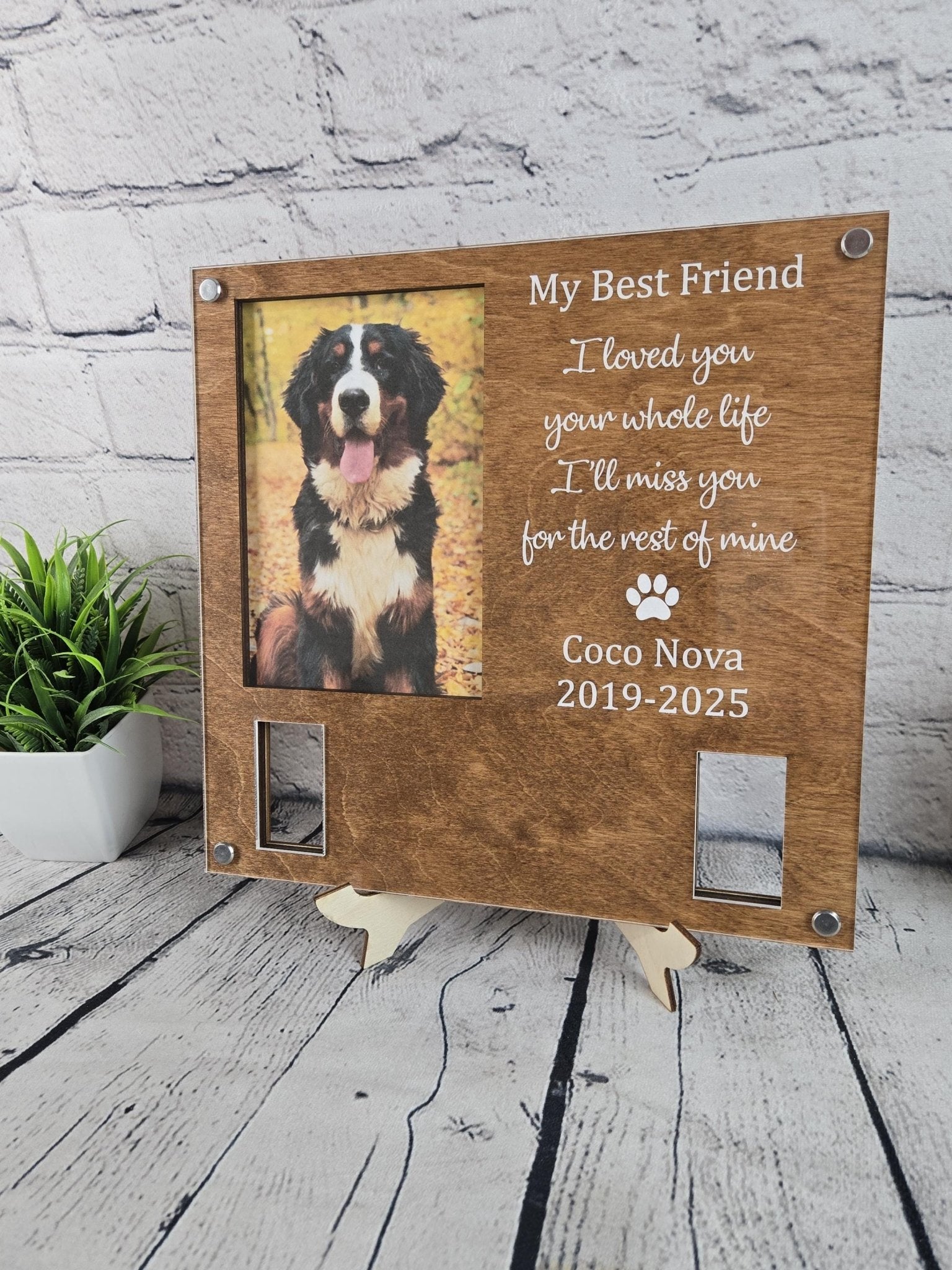 Custom Dog Memorial Frame with Collar Holder - EverLee Creations