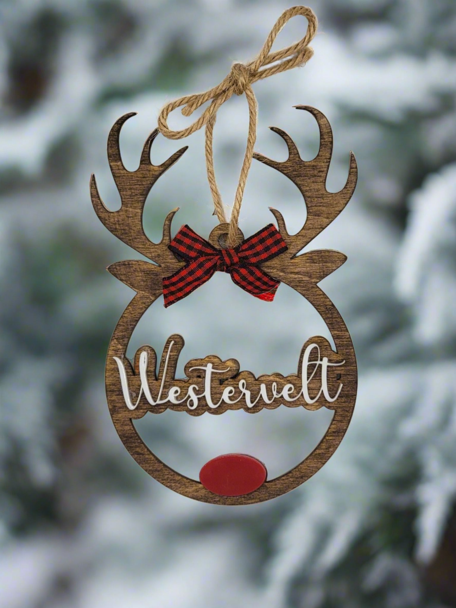 Custom Personalize Reindeer Christmas Ornament | Christmas 2022 | Family Gift - EverLee Creations