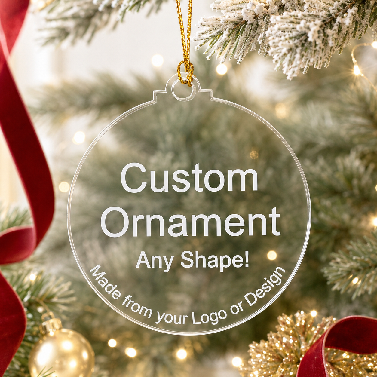 Custom Christmas Ornament | Your Logo or Design | Wood & Acrylic