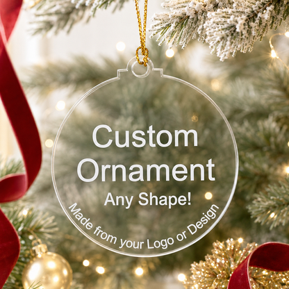 Custom Christmas Ornament | Your Logo or Design | Wood & Acrylic