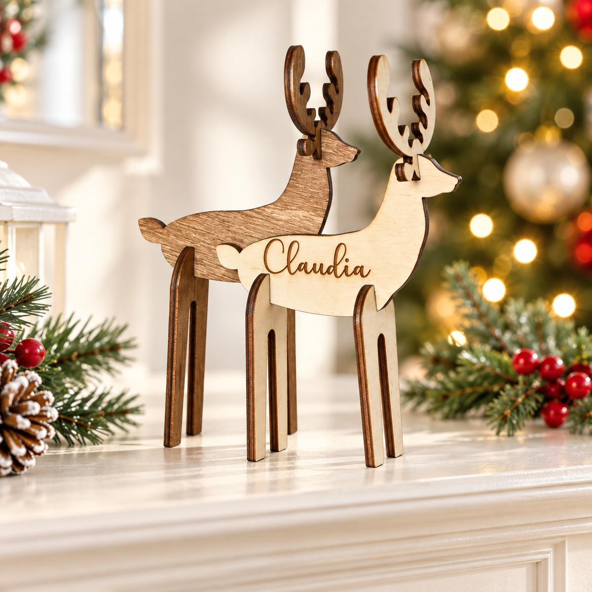 Mini Reindeer 3D Puzzle – Personalized Christmas Decor