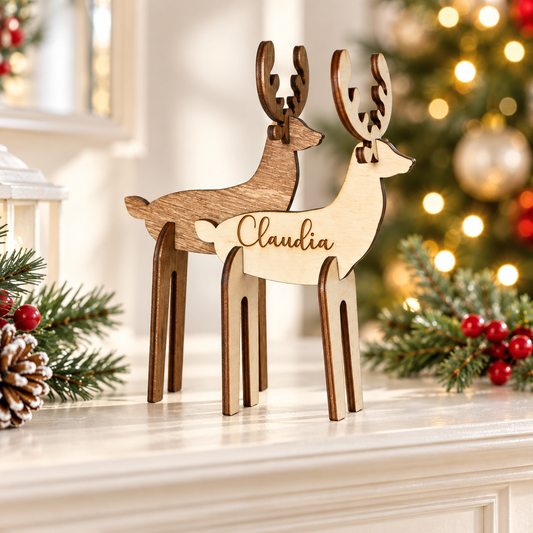 Mini Reindeer 3D Puzzle – Personalized Christmas Decor