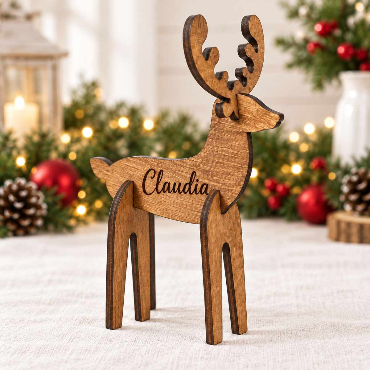 Mini Reindeer 3D Puzzle – Personalized Christmas Decor