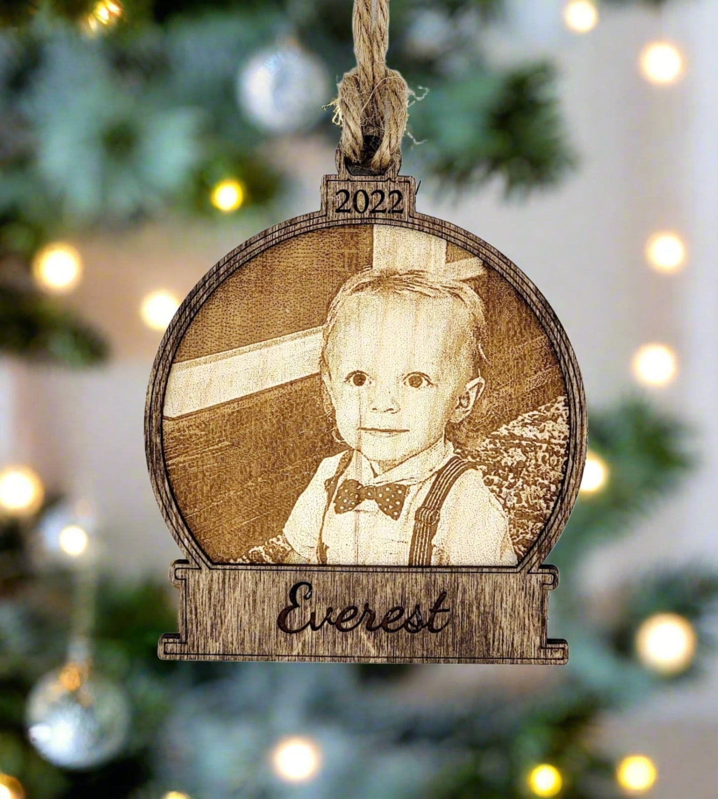 Engraved Picture / Photo Personalize Snow Globe Christmas Ornament | Christmas 2022 | Family Gift | Keepsake - EverLee Creations