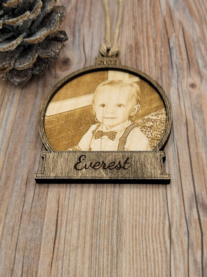 Engraved Picture / Photo Personalize Snow Globe Christmas Ornament | Christmas 2022 | Family Gift | Keepsake - EverLee Creations