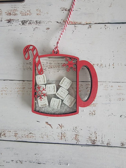 Family Christmas Ornament Hot Chocolate Edition - EverLee Creations