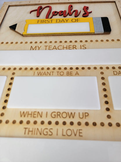 First Day of School Sign, First Day of Kindergarten, 1st Day of Preschool, Back to School Board, Reusable School Sign, Dry Erase Chalkboard - EverLee Creations