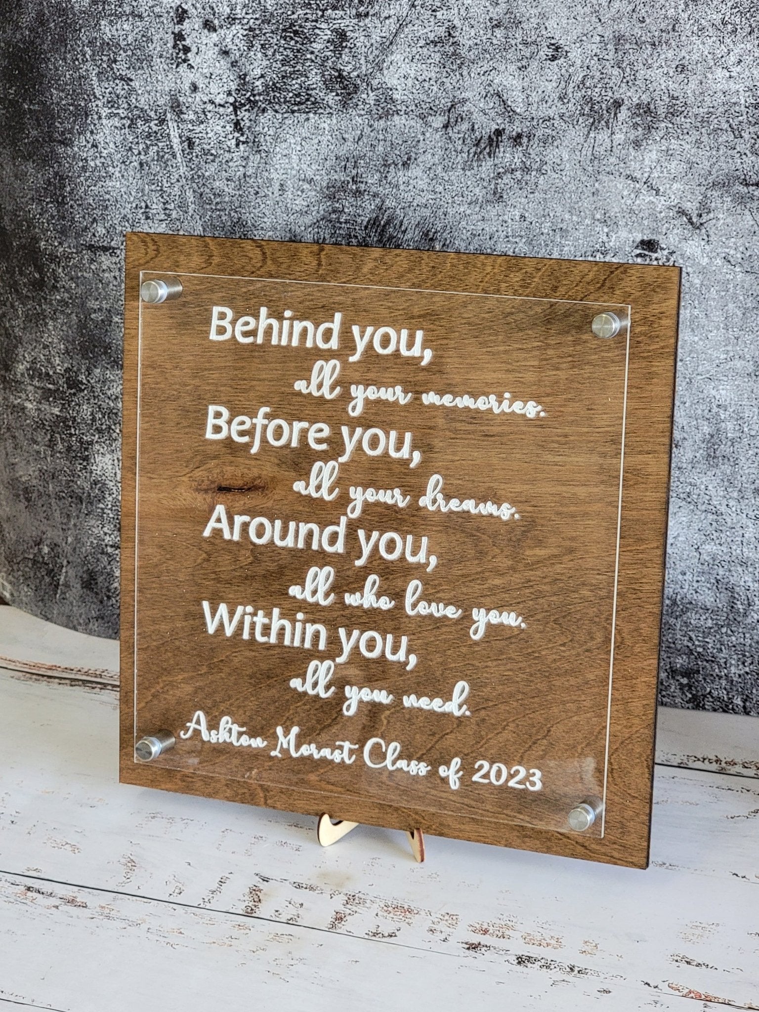 Graduation Gift Behind you all your memories,before you all your dreams| Graduation decor |Bestseller| table plaque| inspirational - EverLee Creations