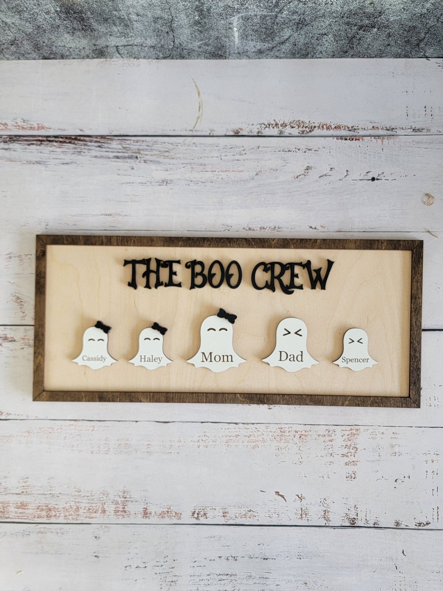 Boo Family, Ghost Family Sign, Cute Halloween , Halloween Gift , Spooky Cute Decor, Creepy Halloween, Shelf Sitter Mantel, Wood Sign,