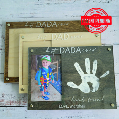 First Fathers Day DIY Handprint Frame , Personalized Gift from Kids, Best Dad Ever Hands Down Sign, ,Custom Fathers Day Gift from Kids