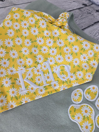Personalized Dog Bandana & Paw Print Sweatshirt Set