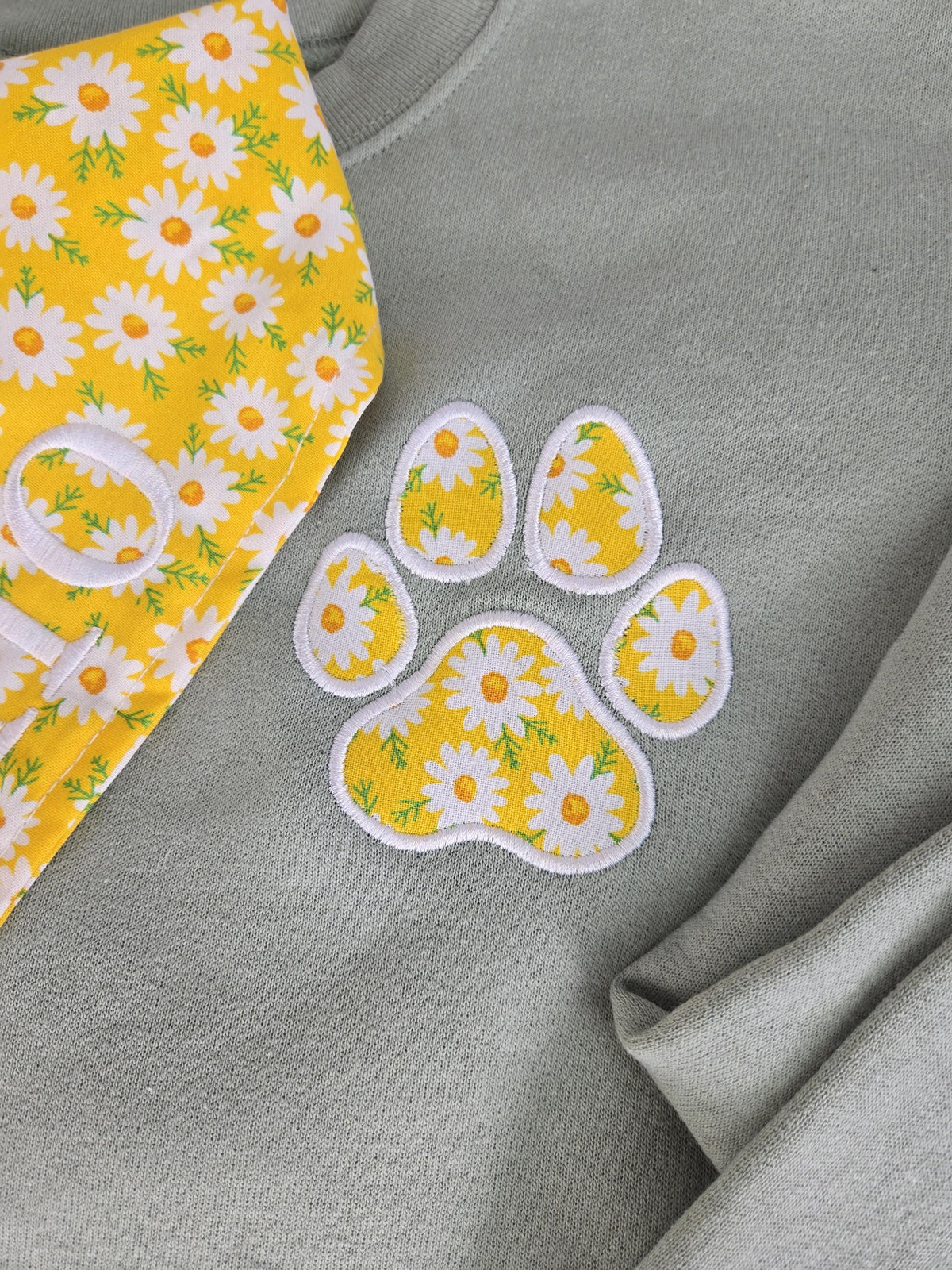 Personalized Dog Bandana & Paw Print Sweatshirt Set
