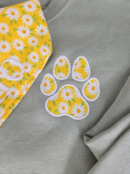 Personalized Dog Bandana & Paw Print Sweatshirt Set