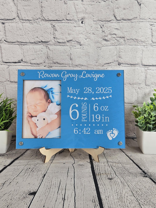 Personalized Birth Announcement Picture Frame | Gift for New Parents | Newborn Picture Frame | Birth Information Frame | New Nursery Décor