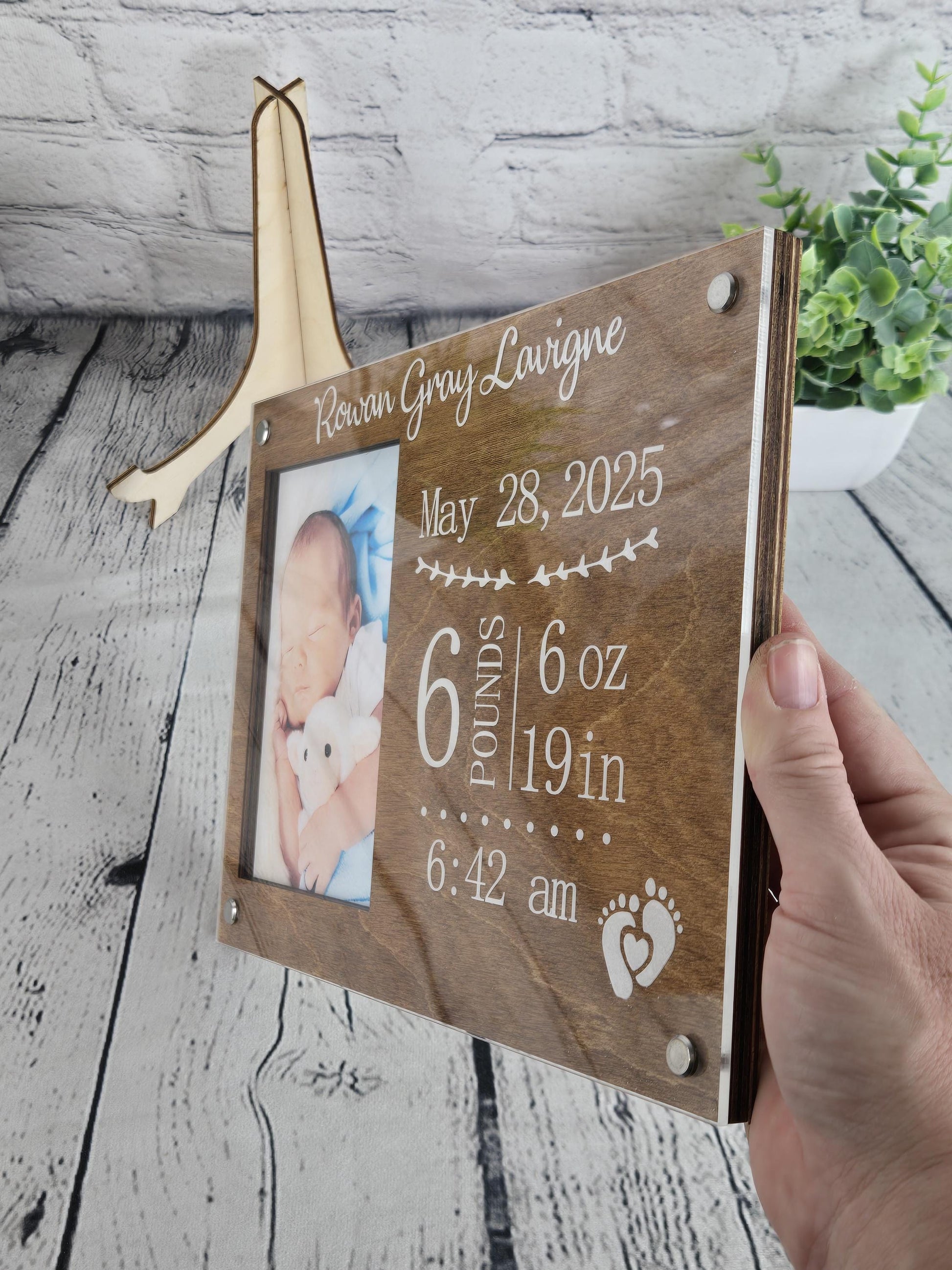 Personalized Birth Announcement Picture Frame | Gift for New Parents | Newborn Picture Frame | Birth Information Frame | New Nursery Décor