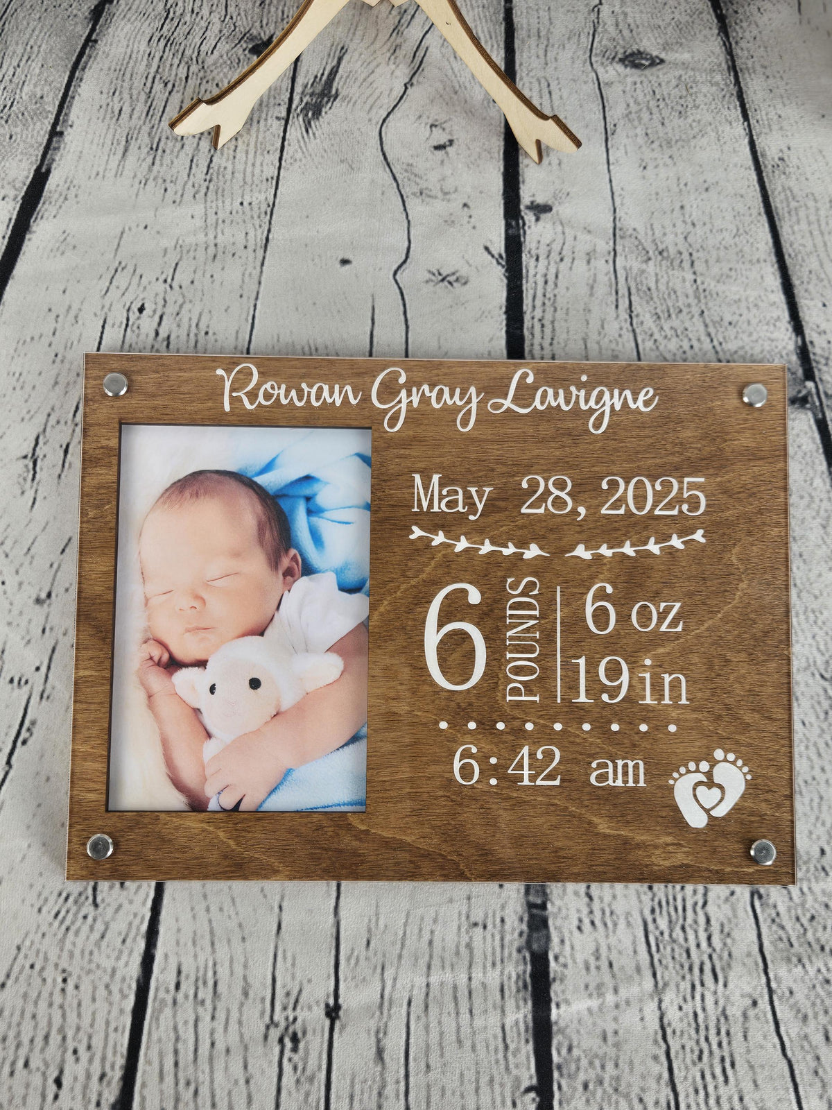 Personalized Birth Announcement Picture Frame | Gift for New Parents | Newborn Picture Frame | Birth Information Frame | New Nursery Décor