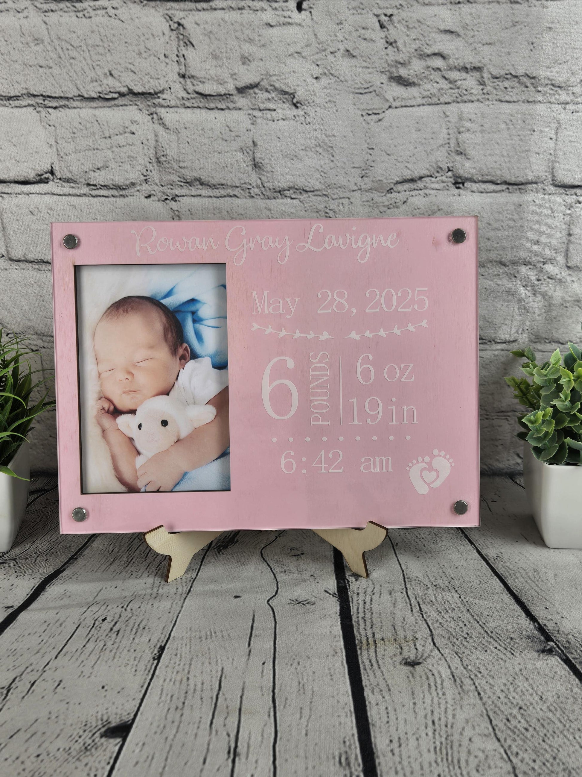 Personalized Birth Announcement Picture Frame | Gift for New Parents | Newborn Picture Frame | Birth Information Frame | New Nursery Décor