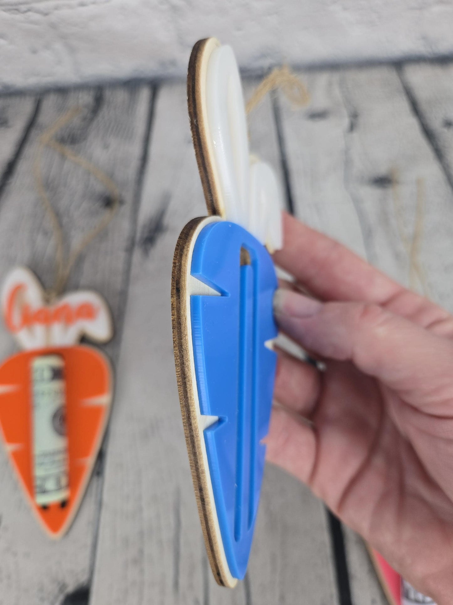 Personalized Easter Tag, Carrot Money Holder, Easter Carrot Tag, Easter Money Holder, Easter Cash Gift, Bunny Ear Tag, Kid Easter Gift