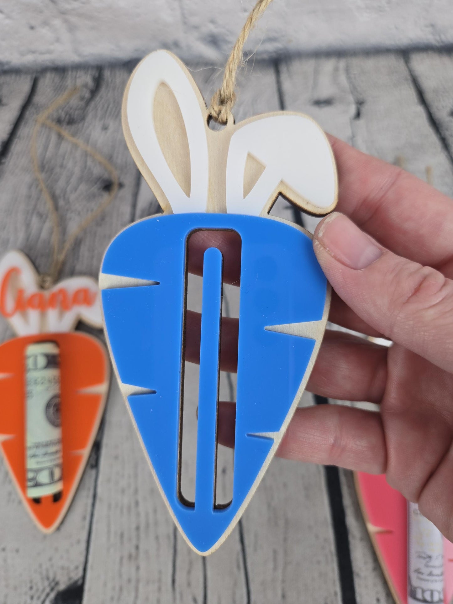 Personalized Easter Tag, Carrot Money Holder, Easter Carrot Tag, Easter Money Holder, Easter Cash Gift, Bunny Ear Tag, Kid Easter Gift