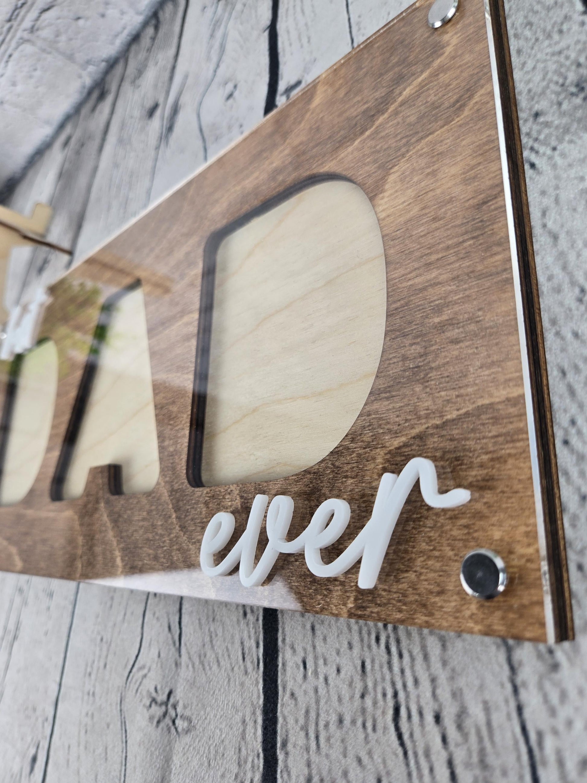 Best Dad Ever Picture Frame, Father’s Day Gift for Dad, 3 Photo Dad Frame, Personalized Wooden Dad Gift, New Dad Present, Gift from Kids