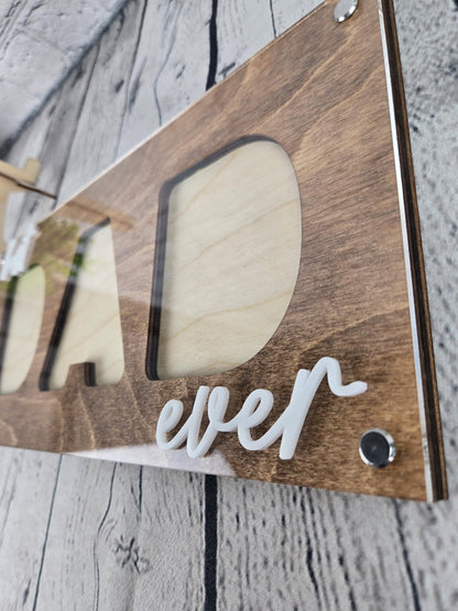 Best Dad Ever Picture Frame, Father’s Day Gift for Dad, 3 Photo Dad Frame, Personalized Wooden Dad Gift, New Dad Present, Gift from Kids