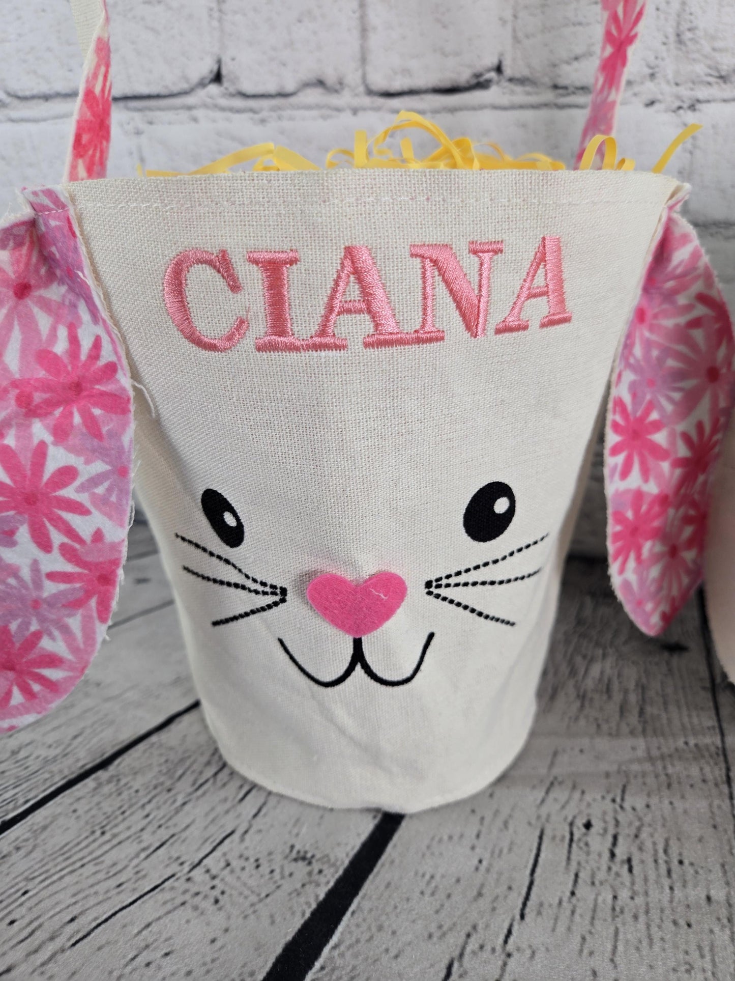 Bunny Face Personalized Easter Treat Bag, Boy Easter, Girl Easter Basket, Kids Easter Basket, Easter Gift, Personalized Easter Basket