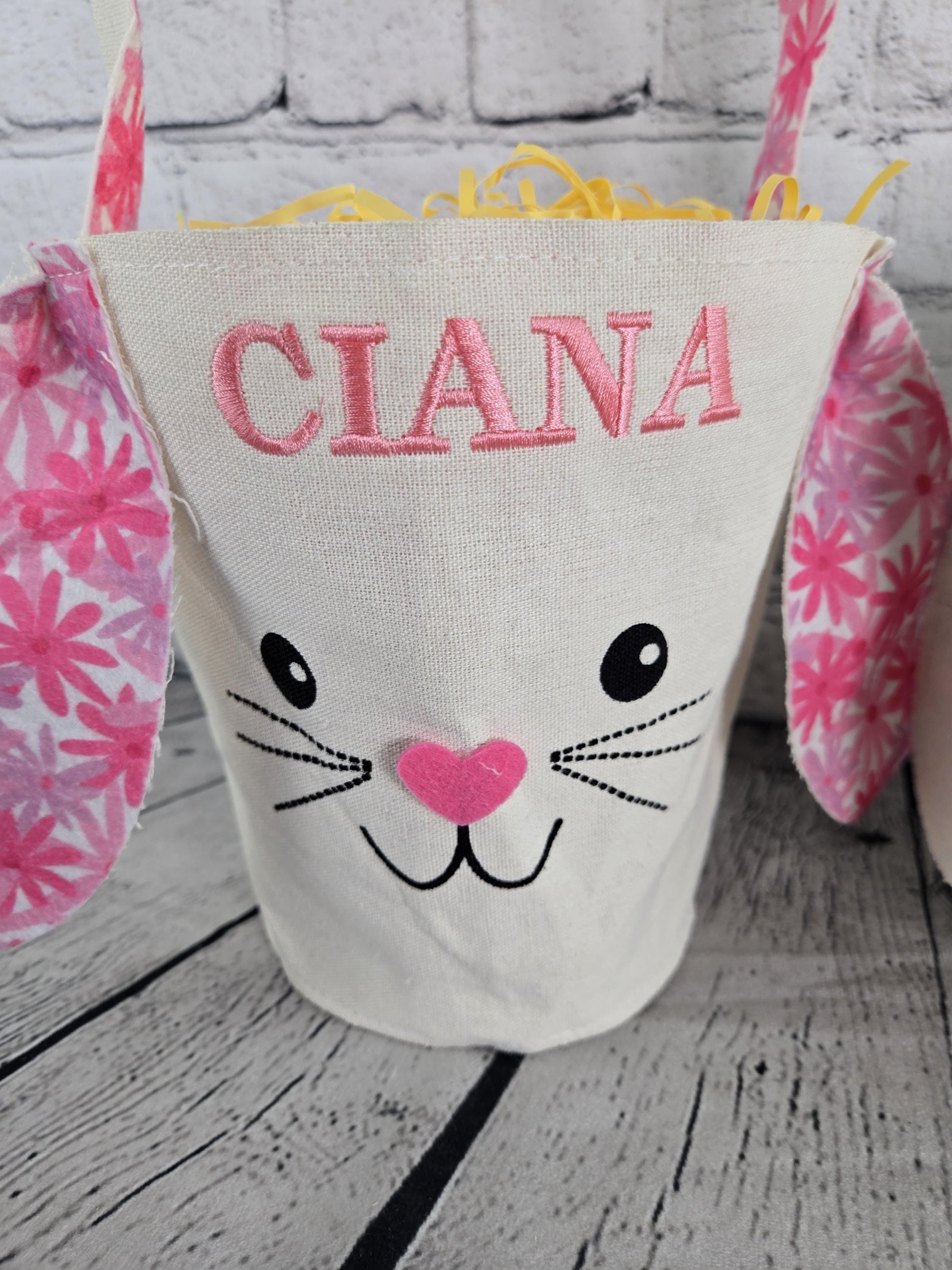 Bunny Face Personalized Easter Treat Bag, Boy Easter, Girl Easter Basket, Kids Easter Basket, Easter Gift, Personalized Easter Basket