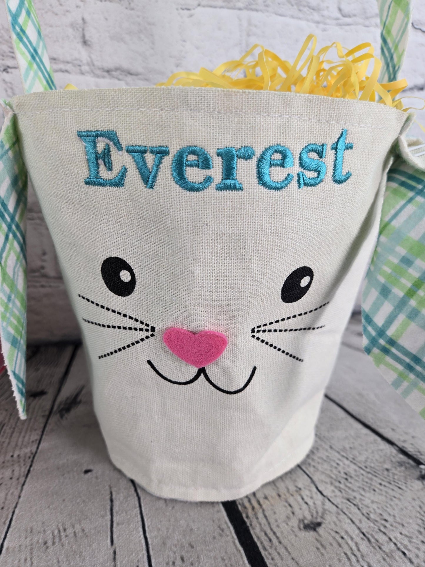 Bunny Face Personalized Easter Treat Bag, Boy Easter, Girl Easter Basket, Kids Easter Basket, Easter Gift, Personalized Easter Basket