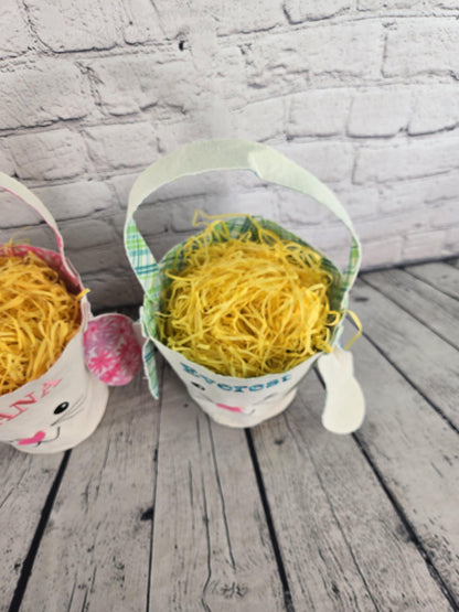 Bunny Face Personalized Easter Treat Bag, Boy Easter, Girl Easter Basket, Kids Easter Basket, Easter Gift, Personalized Easter Basket