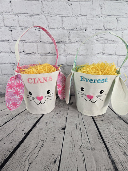Bunny Face Personalized Easter Treat Bag, Boy Easter, Girl Easter Basket, Kids Easter Basket, Easter Gift, Personalized Easter Basket