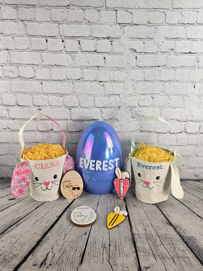 Bunny Face Personalized Easter Treat Bag, Boy Easter, Girl Easter Basket, Kids Easter Basket, Easter Gift, Personalized Easter Basket